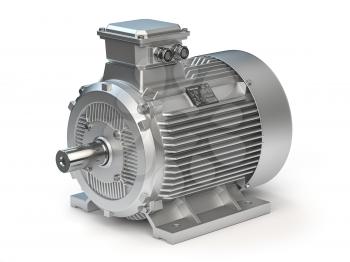 Industrial electric motor isolated on white. 3d illustration