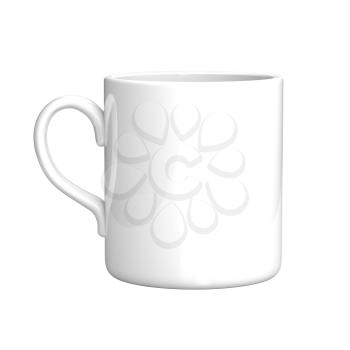 White coffee mug isolated on white. Mock up template.