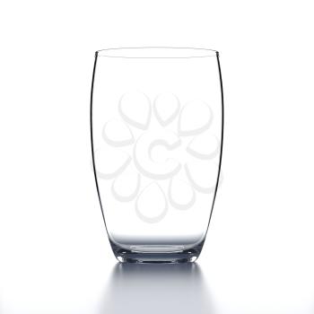 Full Water Glass on black background. Drinking glassware. 3D illustration.