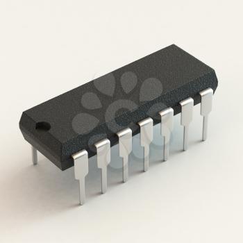 DIP chip package. Technology, electronic industry, research and development, future gadgets concept  
