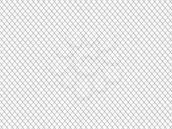 Chain link fence pattern. Industrial style wallpaper. Realistic geometric texture. Graphic design element for corporate identity, web sites, catalog. Steel wire wall isolated on white. 3D illustration