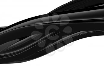 Abstract wave design, shiny plastic black material.