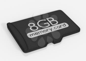 MicroSD memory card. 8 GB. Isolated on white