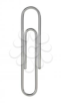 Paper clip isolated on white background. Realistic illustration.