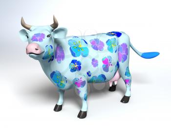Cow covered with flowers
