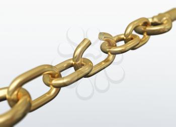 Broken chain link