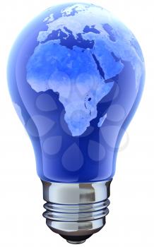 Light bulb with map. Africa