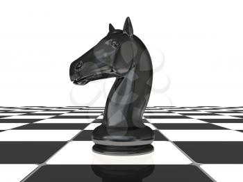 chess knight on the board