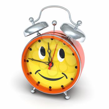 Alarm clock with smiley face