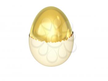 Golden egg  in shell