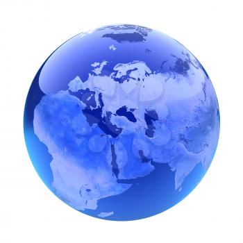Glassy globe.Europe
