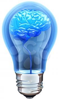 Light bulb with hot brain inside