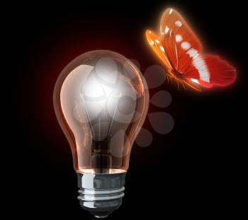 Light bulb and butterfly