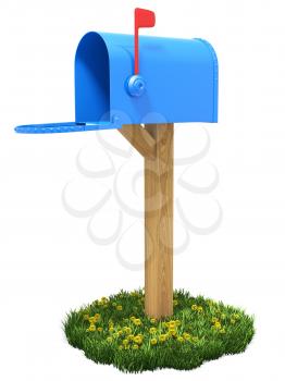 Mailbox on the grass .Opened