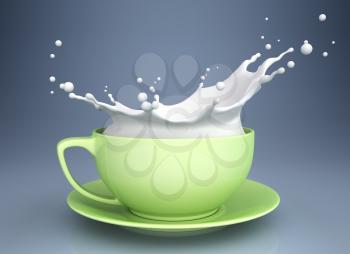 Splash of milk in cup