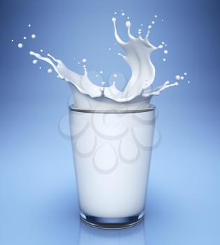 Splash of milk in glass