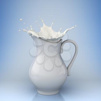 milk splashing from a jug