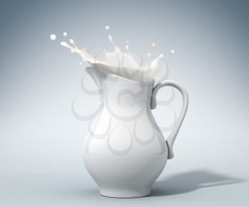 milk splashing from a jug