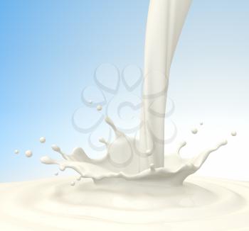 Pouring milk. Clipping path included