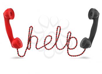 Handsets with cord as the word Help
