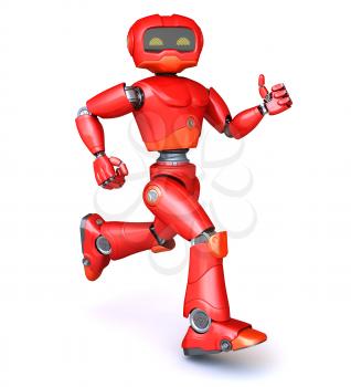 Running red robot