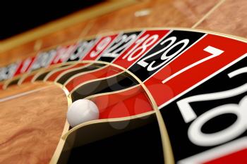 Casino roulette. Seven red