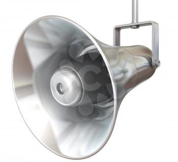 Metallic loudspeaker isolated on white