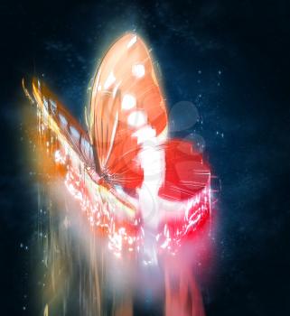 Abstract butterfly with light effect