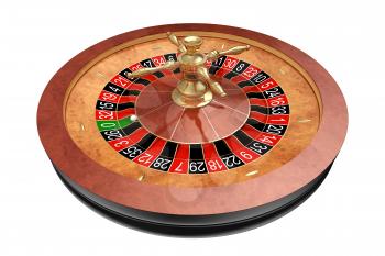 Casino roulette isolated on white