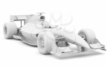 Formula race red car designed by myself. 3D illustration