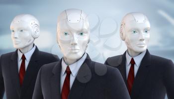 Robots dressed in a business suit. 3D illustration