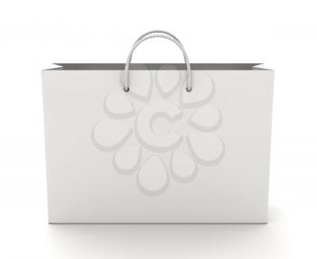 Empty Shopping Bag on the white. 3D illustration