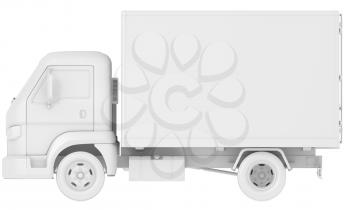 Cargo truck isolated on white. 3D illustration