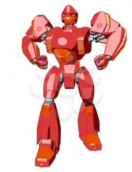 Anime style giant robot. 3D illustration