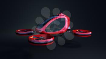Electric Passenger Drone. This is a 3D model and doesn't exist in real life. 3D illustration