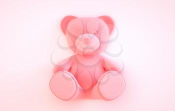 Teddy bear on the pink background. 3D illustration