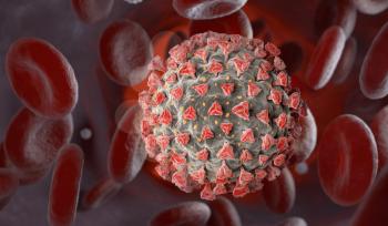 Coronavirus in the blood. A pathogen that attacks respiratory tract. 3D render