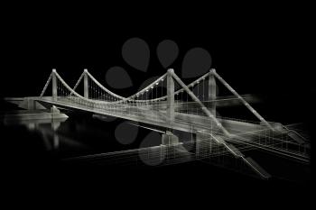 3d wireframe render of the bridge
