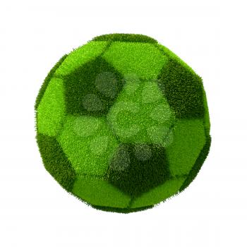 Football grassy ball isolated on white