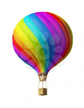 3d isolated colorful Hot Air Balloon