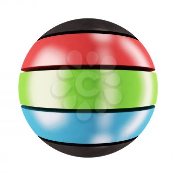 RGB sphere: three-colored sphere