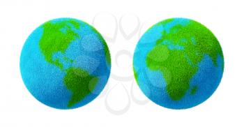 Green and blue grass Earth Globe
