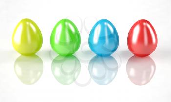 Colorful easter eggs isolated on white