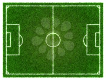 3d Football - Soccer grassy field