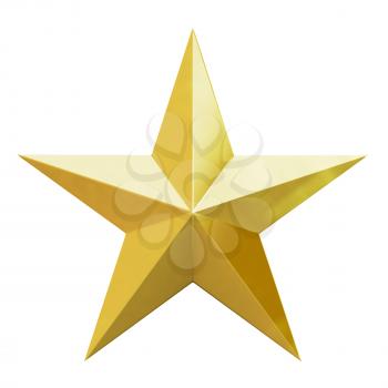 Gold Christmas star. 3d render with HDR