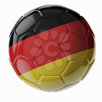 Football/soccer ball with flag of Germany. 3D render