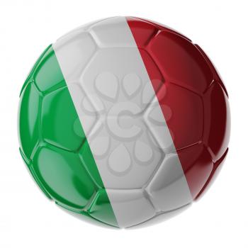 Football/soccer ball with flag of Italy. 3D render