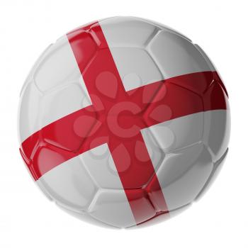 Football/soccer ball with flag of England. 3D render