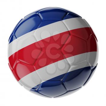 Football/soccer ball with flag of Costa Rica. 3D render
