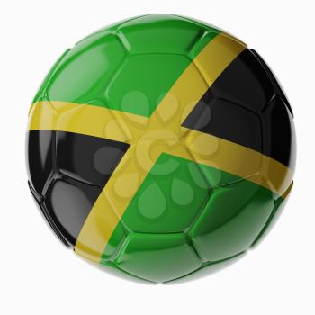 Football/soccer ball with flag of Jamaica. 3D render